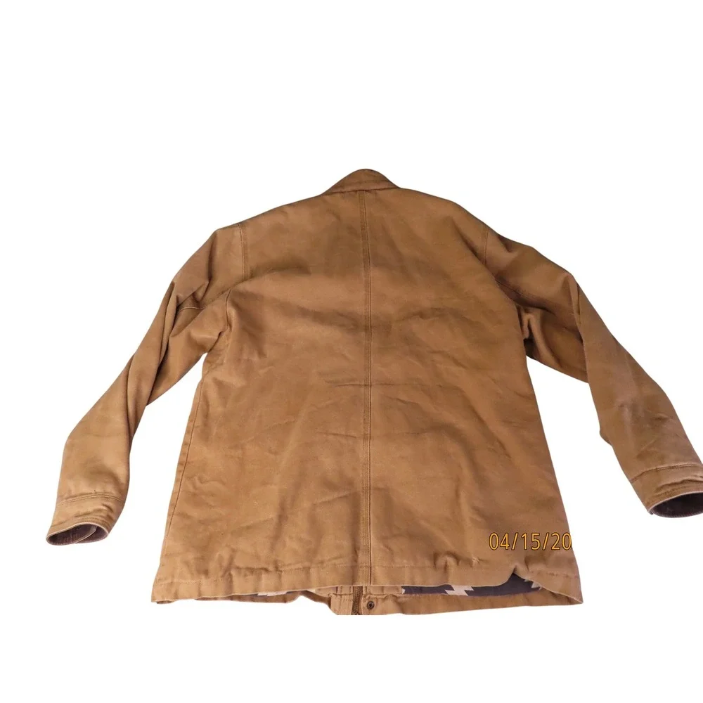 Levis Field Jacket Mens L Tan Canvas Military Aviator Coat Southwestern Aztec - Picture 3 of 16